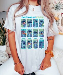 Disney Emotions Of Stitch, Lilo and Stitch, Cute Stitch Mood Shirt, Magic Kingdom, Disneyland Family Trip Gift, Birthday Gift Unisex T-shirt