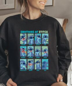 Disney Emotions Of Stitch, Lilo and Stitch, Cute Stitch Mood Shirt, Magic Kingdom, Disneyland Family Trip Gift, Birthday Gift Unisex T-shirt