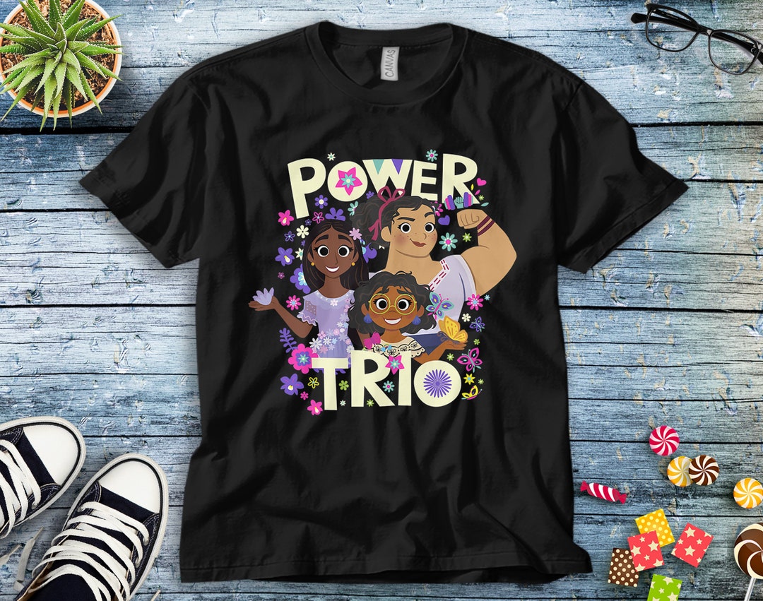 Disney Encanto Group Shot Power Trio Poster T-Shirt Unisex Adult T-shirt Kid Shirt Long Sleeve Hoodie Sweatshirt Women's Tank