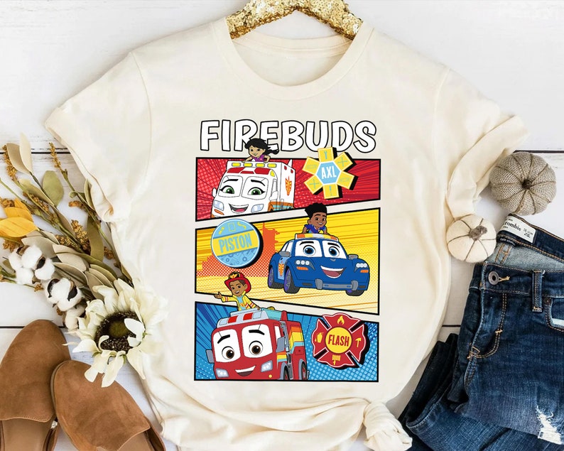 Disney Firebuds Axl Piston and Flash Firebuds Shirt, Magic Kingdom Holiday Trip Unisex T-shirt Family Birthday Gift Adult Kid Toddler Tee