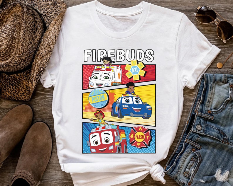 Disney Firebuds Axl Piston and Flash Firebuds Shirt, Magic Kingdom Holiday Trip Unisex T-shirt Family Birthday Gift Adult Kid Toddler Tee