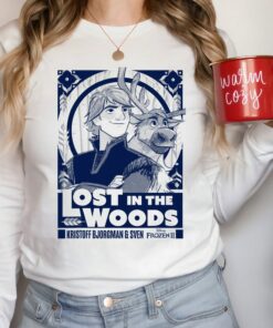 Disney Frozen 2 Kristoff and Sven Lost In The Woods Poster T-Shirt, DisneyWorld Tee, Disneyland Family Vacation Gift Unisex T-shirt Kid Shirt