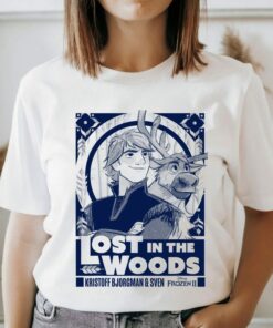 Disney Frozen 2 Kristoff and Sven Lost In The Woods Poster T-Shirt, DisneyWorld Tee, Disneyland Family Vacation Gift Unisex T-shirt Kid Shirt