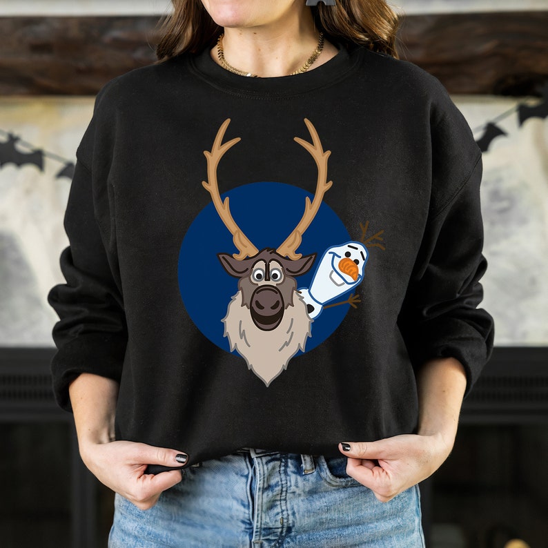 Disney Frozen 2 Olaf and Sven T-Shirt Unisex Tee Adult T-shirt Kid Shirt Long Sleeve Hoodie Sweatshirt Women's Tank