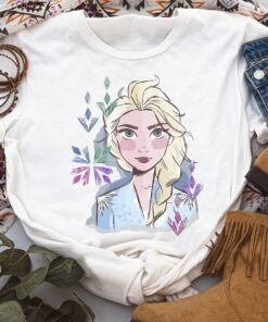 Disney Frozen Elsa Princess Watercolor Portrait Shirt, Disneyland Vacation Trip Unisex T-shirt Family Birthday Gift Adult Kid Toddler Tee