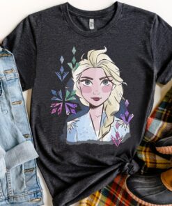 Disney Frozen Elsa Princess Watercolor Portrait Shirt, Disneyland Vacation Trip Unisex T-shirt Family Birthday Gift Adult Kid Toddler Tee