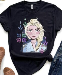 Disney Frozen Elsa Princess Watercolor Portrait Shirt, Disneyland Vacation Trip Unisex T-shirt Family Birthday Gift Adult Kid Toddler Tee
