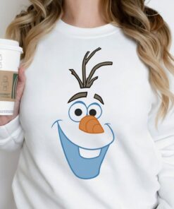 Disney Frozen Olaf Big Face Cartoon T-Shirt Unisex Tee Adult T-shirt Kid Shirt Long Sleeve Hoodie Sweatshirt Women's Tank