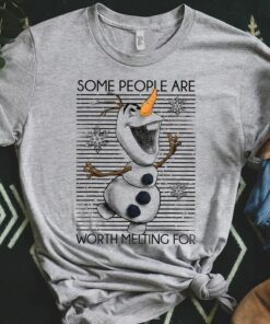 Disney Frozen Olaf Some People Are Worth Melting For T-Shirt, Disneyland Vacation, Unisex T-shirt Family Birthday Gift Adult Kid Toddler Tee
