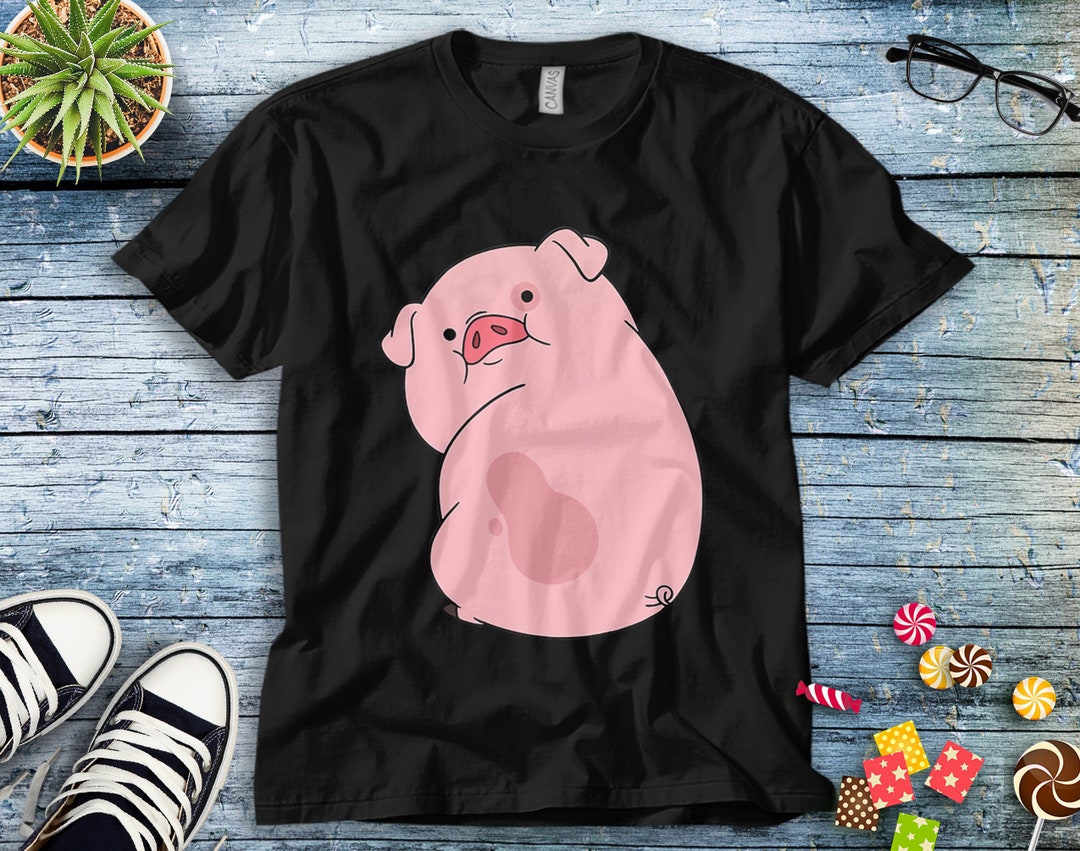 Disney Gravity Falls Waddles the Pig T-Shirt Unisex Adult T-shirt Kid Shirt Long Sleeve Hoodie Sweatshirt Women's Tank
