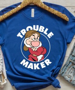 Disney Grumpy Dwarf Trouble Maker Shirt, Grumpy Tee, Magic Kingdom, Disneyland Family Trip Vacation 2022 Gift Unisex T-shirt Kid
