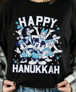 Disney Happy Hanukkah from Mickey Mouse and Friends Shirt, Magic Kingdom Holiday Unisex T-shirt Family Birthday Gift Adult Kid Toddler Tee