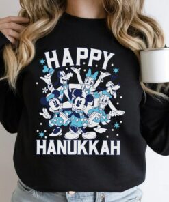 Disney Happy Hanukkah from Mickey Mouse and Friends Shirt, Magic Kingdom Holiday Unisex T-shirt Family Birthday Gift Adult Kid Toddler Tee