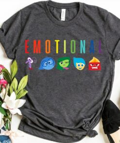 Disney Inside Out Emotional Rainbow T-Shirt, Joy Disgust Fear Sadness Anger Shirt, Disneyland Family Gift Unisex Adult T-shirt Kid Shirt