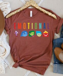 Disney Inside Out Emotional Rainbow T-Shirt, Joy Disgust Fear Sadness Anger Shirt, Disneyland Family Gift Unisex Adult T-shirt Kid Shirt