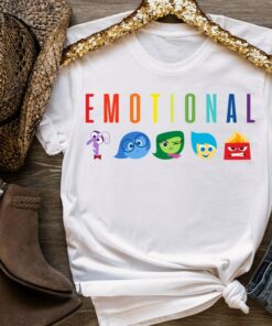Disney Inside Out Emotional Rainbow T-Shirt, Joy Disgust Fear Sadness Anger Shirt, Disneyland Family Gift Unisex Adult T-shirt Kid Shirt
