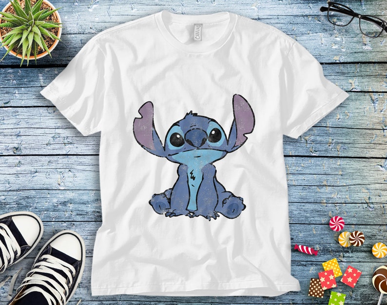 Disney Lilo And Stitch Funny Stitch Portrait T-Shirt Unisex Tee Adult T-shirt Kid Shirt Long Sleeve Hoodie Sweatshirt