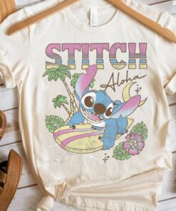 Disney Lilo and Stitch Aloha Tropic Surf Stitch T-Shirt Unisex Adult T-shirt Kid shirt Gift for Birthday Hoodie Sweatshirt Toddler Tee