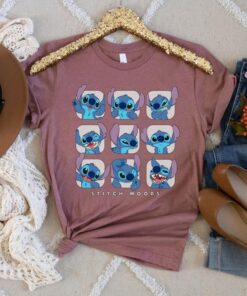 Disney Lilo and Stitch Cute Stitch Mood Shirt, Magic Kingdom, Disneyland Family Trip Vacation 2022 Gift, Birthday Gift Unisex T-shirt Kid