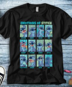 Disney Lilo and Stitch Emotions Of Stitch Unisex Tee Adult T-shirt Kid Shirt Long Sleeve Hoodie Sweatshirt