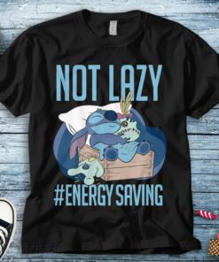 Disney Lilo and Stitch Not Lazy Energy Saving Unisex Adult T-shirt Kid Shirt Long Sleeve Hoodie Sweatshirt Women's Tank