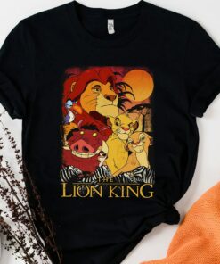 Disney Lion King Group Poster Graphic Vintage T-Shirt, Disneyland Vacation Gift Unisex T-shirt Family Birthday Gift Adult Kid Toddler Tee