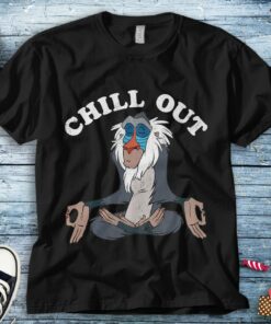 Disney Lion King Rafiki Chill Out Meditation Graphic Unisex Tee Adult T-shirt Kid Shirt Long Sleeve Hoodie Sweatshirt Women's Tank
