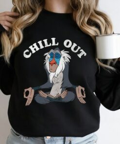 Disney Lion King Rafiki Chill Out Meditation Graphic Unisex Tee Adult T-shirt Kid Shirt Long Sleeve Hoodie Sweatshirt Women's Tank