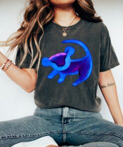 Disney Lion King Simba Cave Painting Blue Hue T-Shirt, Magic Kingdom, Disneyland Family Trip Vacation Gift Unisex Adult T-shirt Kid Shirt