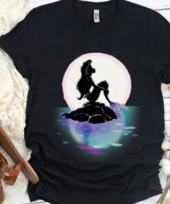 Disney Little Mermaid Ariel Colorful Sunset Moon Unisex T-shirt Birthday Shirt Gift For Men Women Kid Hoodie Sweatshirt Toddler Shirt