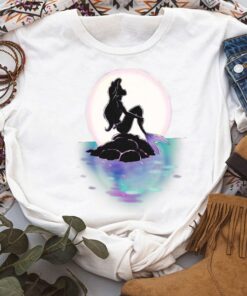 Disney Little Mermaid Ariel Colorful Sunset Moon Unisex T-shirt Birthday Shirt Gift For Men Women Kid Hoodie Sweatshirt Toddler Shirt