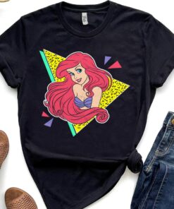 Disney Little Mermaid Ariel Retro 80's Style Graphic Shirt, Magic Kingdom Holiday Unisex T-shirt Family Birthday Gift Adult Kid Toddler Tee