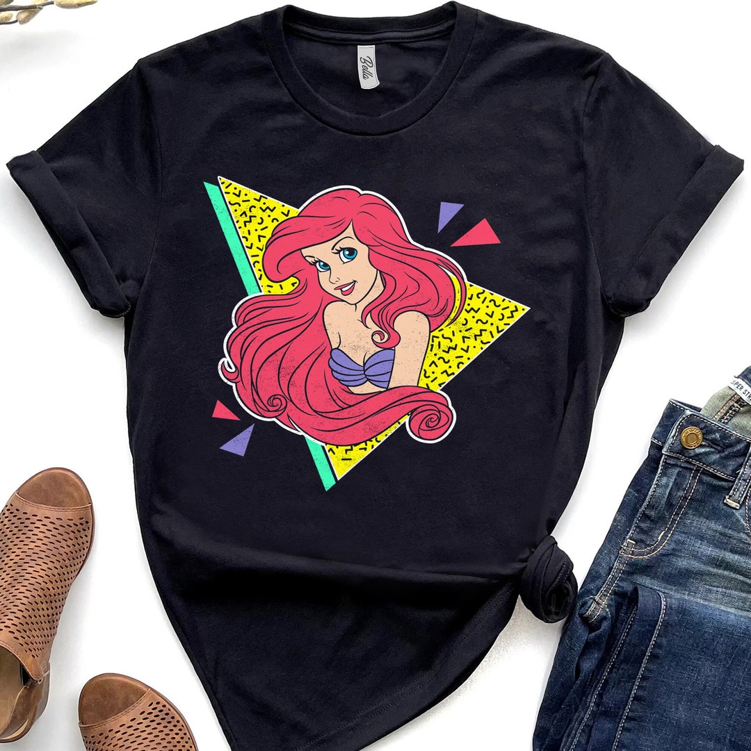 Disney Little Mermaid Ariel Retro 80's Style Graphic Shirt, Magic Kingdom Holiday Unisex T-shirt Family Birthday Gift Adult Kid Toddler Tee