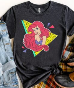 Disney Little Mermaid Ariel Retro 80's Style Graphic Shirt, Magic Kingdom Holiday Unisex T-shirt Family Birthday Gift Adult Kid Toddler Tee