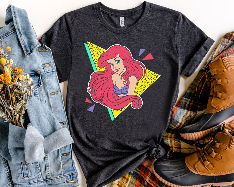 Disney Little Mermaid Ariel Retro 80's Style Graphic Shirt, Magic Kingdom Holiday Unisex T-shirt Family Birthday Gift Adult Kid Toddler Tee