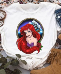 Disney Little Mermaid Ariel Sailor Tattoo Graphic Shirt, Disneyland Vacation Trip, Unisex T-shirt Family Birthday Gift Adult Kid Toddler Tee
