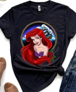 Disney Little Mermaid Ariel Sailor Tattoo Graphic Shirt, Disneyland Vacation Trip, Unisex T-shirt Family Birthday Gift Adult Kid Toddler Tee