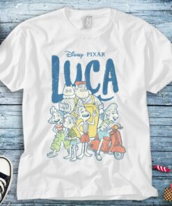 Disney Luca Group Shot Logo T-Shirt Unisex Tee Adult T-shirt Kid Shirt Long Sleeve Hoodie Sweatshirt Woman's Tank