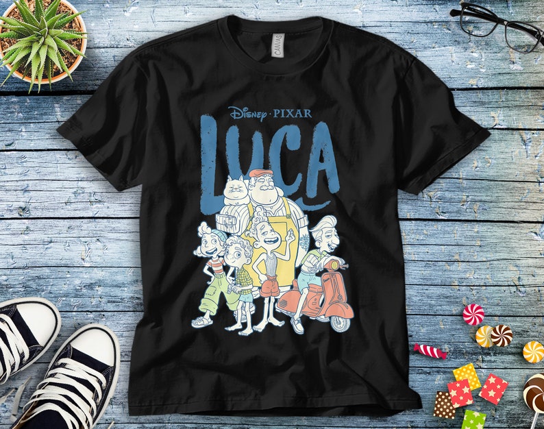 Disney Luca Group Shot Logo T-Shirt Unisex Tee Adult T-shirt Kid Shirt Long Sleeve Hoodie Sweatshirt Woman's Tank