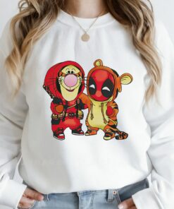 Disney Marvel Tigger And Deadpool Cute Friends Hoodie Sweatshirt, MCU Fans T-Shirt, Disneyland Family Vacation, Winnie The Pooh Kid Toddler