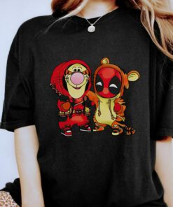 Disney Marvel Tigger And Deadpool Cute Friends Hoodie Sweatshirt, MCU Fans T-Shirt, Disneyland Family Vacation, Winnie The Pooh Kid Toddler
