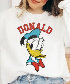 Disney Mickey And Friends Donald Duck Happy Big Face Shirt, Disneyland Vacation, Unisex T-shirt Family Birthday Gift Adult Kid Toddler Tee