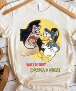 Disney Mickey And Friends Funny Donald Duck And The Gorilla Shirt, Magic Kingdom Unisex T-shirt Family Birthday Gift Adult Kid Toddler Tee