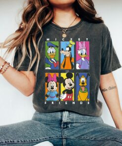 Disney Mickey And Friends Group Shot Panels Shirt, Mickey Minnie Goofy Donald Daisy Disneyland Family Vacation Gift Unisex T-shirt Kid Shirt