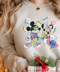 Disney Mickey And Friends Mickey And Minnie 80s Style Unisex Tee Adult T-shirt Kid Shirt Long Sleeve Hoodie Sweatshirt Women's Tank