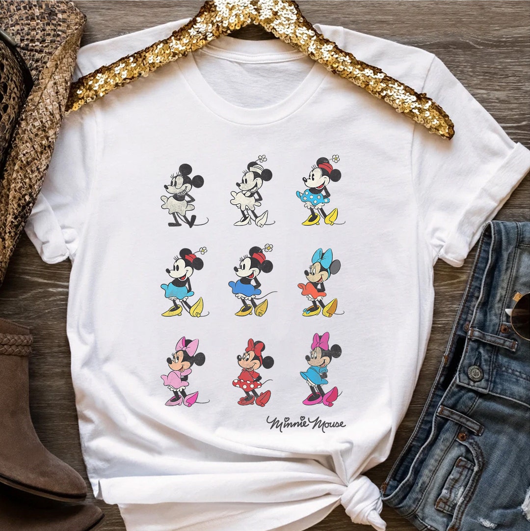 Disney Mickey And Friends Minnie Mouse Through The Years Shirt, Magic Kingdom Tee, Unisex T-shirt Family Birthday Gift Adult Kid Toddler Tee