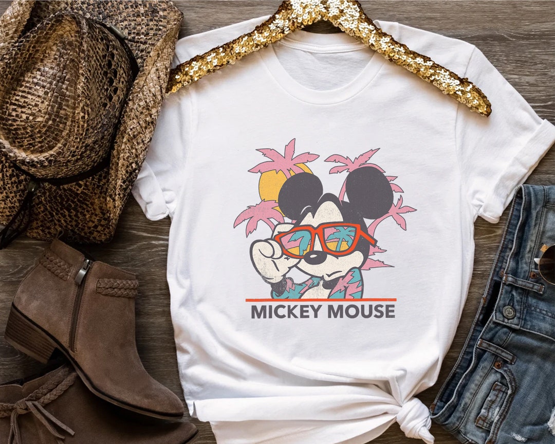 Disney Mickey & Friends Mickey Mouse Vintage Tropical Portrait T-Shirt Unisex T-shirt Kid shirt Gift for Birthday Adult Tee