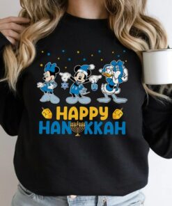 Disney Mickey Mosue and Friends Happy Hanukkah 2022 Shirt, Magic Kingdom Holiday Unisex T-shirt Family Birthday Gift Adult Kid Toddler Tee