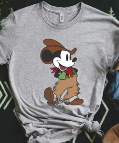 Disney Mickey Mouse Cowboy Outfit T-Shirt Unisex Adult T-shirt Kid shirt Gift for Birthday Hoodie Sweatshirt Toddler Tee Disneyland Vacation