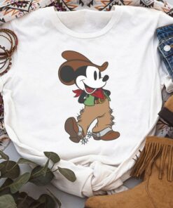 Disney Mickey Mouse Cowboy Outfit T-Shirt Unisex Adult T-shirt Kid shirt Gift for Birthday Hoodie Sweatshirt Toddler Tee Disneyland Vacation